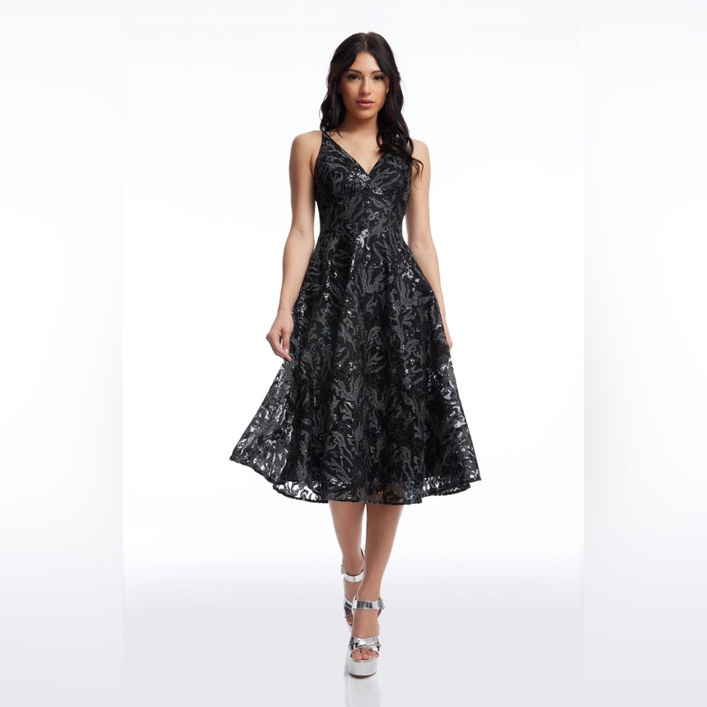 Dress the population Elisa black sequin